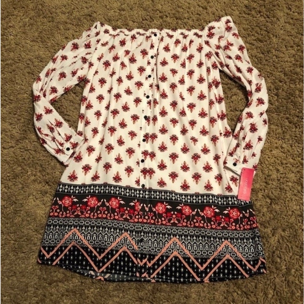Boho new with tags off shoulder dress size large